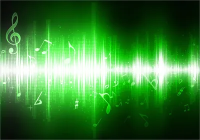 Produktbild von Wallario Poster - Grüne Noten der Musik, Kunstdruck Größe: 70 x 100 cm