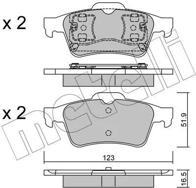 Produktbild von METELLI Bremsbeläge Satz Hinten Bremsklötze für RENAULT ESPACE IV (JK0/1) 22-0337-0