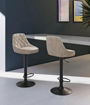 Produktbild von Max - Hocker aus schwarzer Mikrofaser mit Samteffekt - 2er-Set