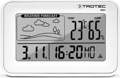Produktbild von TROTEC Digital-Wecker mit Wetterstation BZ01 Wecker Wetterstation Kompaktes Tisch- und Wandgerät im attraktiven Design