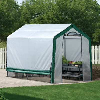 Image de Shelter Logic serre en film plastique, 4,32 m² blanc / vert 180 x 240 x 200 cm (L x l x H)