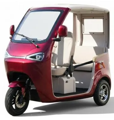 Produktbild von Kabinenroller E-Move 45/25 km/h - 2000W Motor, 70 km Reichweite, 2 Sitze, rot, wetterfest mit Seitenplane – E-Mobil Elektromobil Elektroroller Futura