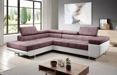 Produktbild von FurMeb24 - Ecksofa AVIO L  - LINKE SEITE , Sofa mit Bettk€sten und Schlaffunktion - (Orinoco 27 + Madryt 120)