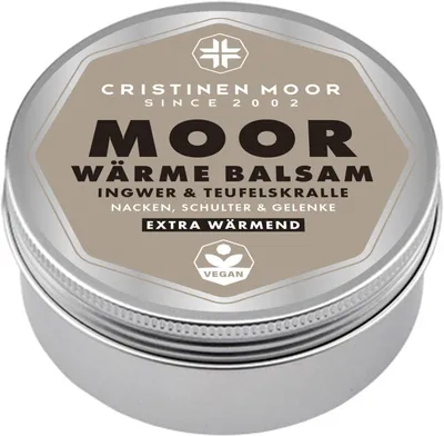 Produktbild von CristinenMoor Moor Wärme Balsam I Moorsalbe 200 ml mit Bio Shea Butter I Mooreinreibung mit Naturmoor, Ingwer, Teufelskralle