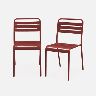 Immagine prodotto di Set 2 sedie da giardino bistrot in acciaio, Terra di siena