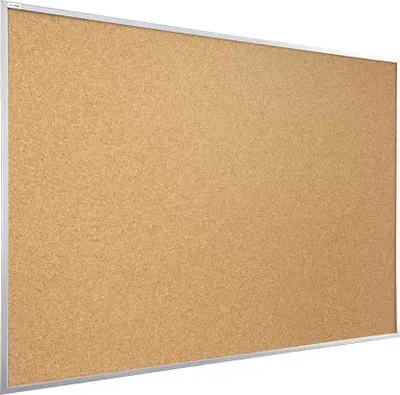 Immagine prodotto di Lavagna in Sughero con Cornice Argento in Legno 90x60cm, Bacheca Sughero per Puntine Spille Memoboard