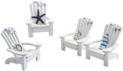 Immagine prodotto di Set di decorazioni nautiche in legno naturale, confezione da 4, dimensioni 9,3 x 9,7 cm