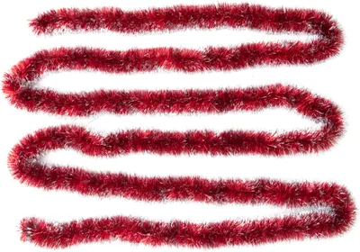Produktbild von Girlande Lametta Doxa Rot-Silber Ø 100 mm x 6 m