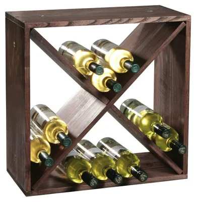 Produktbild von Weinflaschenhalter, 3 Fächer, braun, 50 x 25 x 50 cm