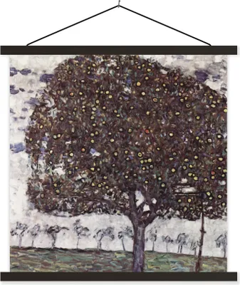 Produktbild von MuchoWow® Textilposter Apfelbaum II - Gustav Klimt 120x120 cm mit schwarzem Rahmen - Aufhängungsset