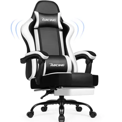 Produktbild von Marodic Gaming Stuhl mit Fußstütze Bürostuhl 150kg Ergonomischer Gaming Sessel mit verstellbare Kopfstütze, Lendenkissen Gaming Chair, Weiß