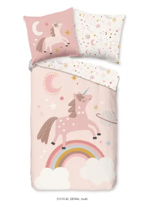 Produktbild von Duvet cover Pure 135x200 + 1* 80x80 cm - unicorn, rainbow and stars