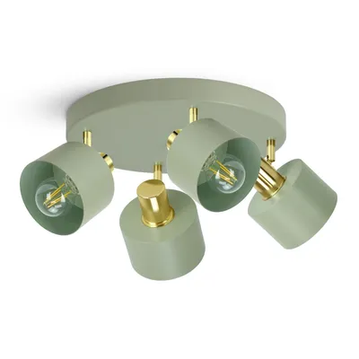 Obrázek produktu pro LUXOLAR – 4žárovkové LED stropní svítidlo, zelené/zlaté, E27, 60 W – otočné stropní svítidlo do obývacího pokoje a kuchyně – moderní design ve stylu Japandi