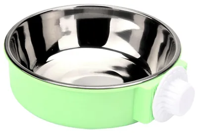 Produktbild von Hundenapf, abnehmbarer Hängenapf aus Edelstahl für Hunde, Katzen, Kaninchen und Kleintiere, grün, Größe L
