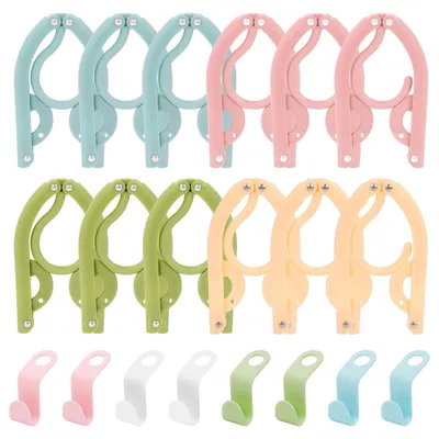 Productafbeelding van Set van 12 opvouwbare kleerhangers met verbindingshaken, multifunctioneel
