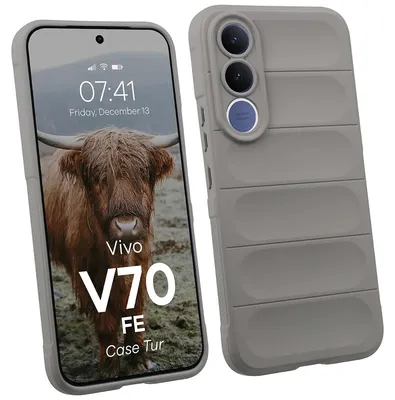 Produktbild von Robuste Handyhülle für Vivo V70 FE 5G, Bizon Case Tur, Hellgrau