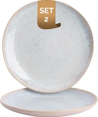Produktbild von Palmer Light Blue Sea, Servierteller flach, Ø 28,5 cm, 2 Stück, beige/hellblau Steinzeug