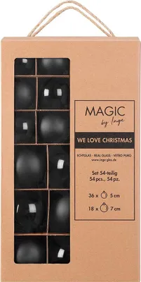 Produktbild von Weihnachtskugeln 54 Stk 5cm 7cm Ebony Black