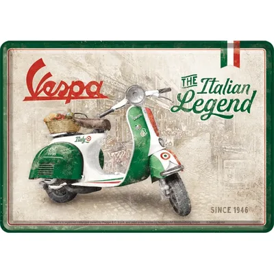 Obrázok produktu pre Nostalgic-Art - Plechová pohľadnica - Vespa - Vespa - Talianska legenda