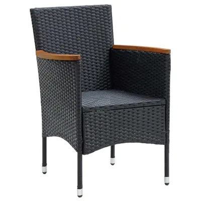 Zdjęcie produktu dla VidaXL 318502, Taras, Obite siedzisko, Drewno akacjowe, Poliester, Technorattan, Stal, Czarny, Kremowy, Biały, 550 mm, 580 mm