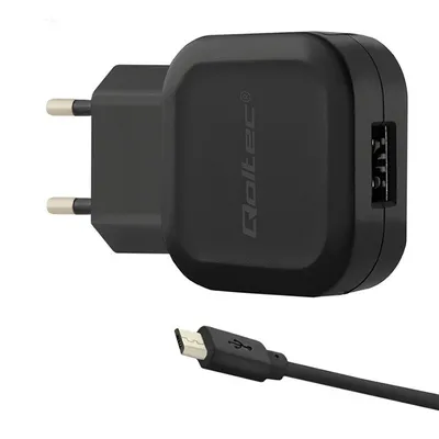 Zdjęcie produktu dla Ładowarka sieciowa Qoltec 12W | 5V | 2,4A | USB | +kabel MicroUSB