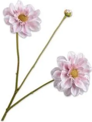Productafbeelding van Silk-ka Kunstbloem - Zijden bloem - Kunsttak dahlia, roze-crème, 75 cm