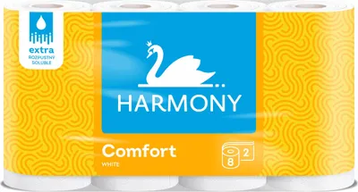 Obrázek produktu pro Harmony papír toaletní Comfort 2-vrstvý bílý recykl 19m / 8ks