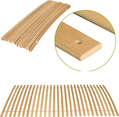Produktbild von Rolovací lamelový rám 90x200 cm, s 28 lamelami, pevný, nenastavitelný pevný, masivní topolové dřevo