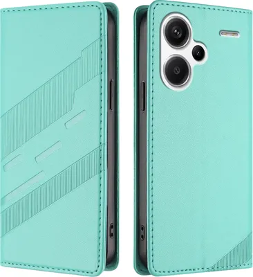 Produktbild von Hülle für Xiaomi Redmi Note 13 Pro+ 5G, Kunstleder Brieftaschen Handyhülle mit Kartenfach und Standfunktion Türkis