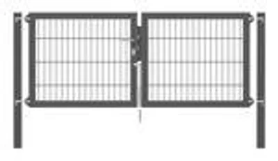 Immagine prodotto di Alberts 663230 Cancello doppio Flexo Plus con accessori, antracite, larghezza 200 cm, altezza 80 cm