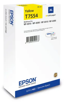 Produktbild von Epson C13T75544N, High (L) Yield, Gelb, 39 ml, 1 Stück(e), 4000 Seiten, Einzelpackung