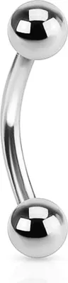 Produktbild von Piercing Augenbrauen Augenbrauenpiercing Banane Kugel Bananabell Curved Barbell  1,2 mm 10 mm