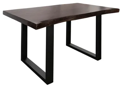 Produktbild von MASSIVMOEBEL24.DE Baumtisch Akazie 140x90x77 braun lackiert / U-Beine anthrazit matt FREEFORM 5