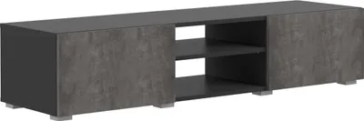 Obrázek produktu pro TV skříňka 2 výklenky černá a beton, 140 x 42 x 31