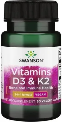 Produktbild von Swanson Vitamin D3 2000IU & K2 75 µg 60 Kapseln
