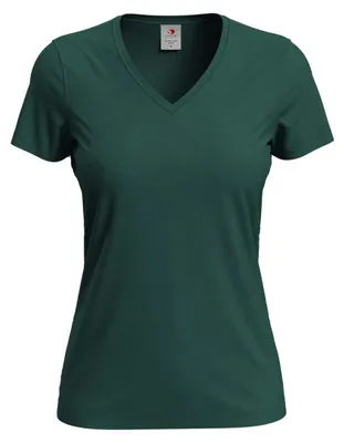 Immagine prodotto di Stedman - T-shirt "Classic" da donna, scollo a V LT4137 (XL) (verde bottiglia)