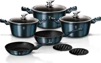 Produktbild von 10-Teiliges Granit Kochtopfset Topfset Berlinger Haus Metallic Aquamarine Bh-1884