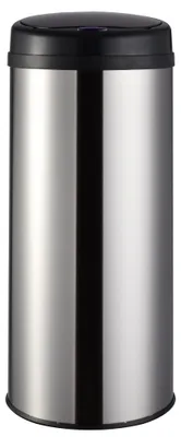 Sensor-Abfalleimer 50 l, Edelstahl, automatisch, mit Haltering