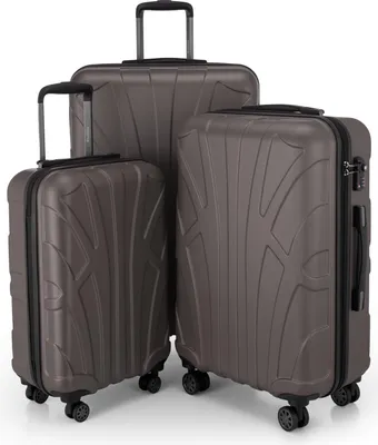Produktbild von Suitline - 3er Kofferset Rollkoffer Hartschalenkoffer 4 Rollen Handgepäck-Trolley und Aufgabegepäck Koffer erweiterbar Travel Luggage Gepäck Set Hardcase ABS, TSA,Titan