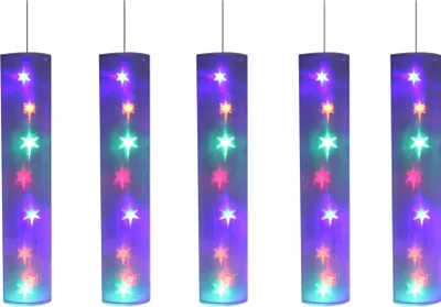 Image de 5 Tubes Lumineux avec Étoiles LED Multicolores 40 LED