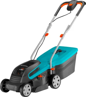 A cordless lawnmower is shown against a white background.