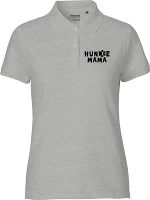 Produktbild von Huuraa Damen Polo Shirt Hundemama Tapse M Sport Grey Bio Baumwolle Fairtrade Poloshirt Geschenkidee