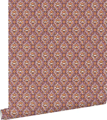 Immagine prodotto di ESTAhome carta da parati fiori retrò vintage viola e arancione 50 x 900 cm