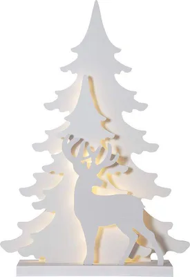 Produktbild von Famanu Holzrentierfigur mit 36 Warmweißen LED-Lichtern - Weihnachtsdekoration