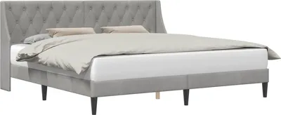 Immagine prodotto di vidaXL Letto con testiera Grigio chiaro 180 x 200 cm Velluto