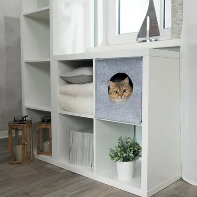 Obrázek produktu pro TRIXIE 36313, Jeskynní pelech, Vnitřní, Kočka, Šedá, Čtverec, Jednobarevný