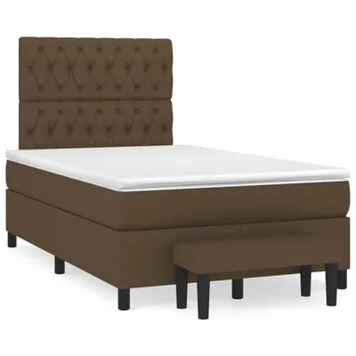 Produktbild von Boxspringbett mit Matratze Dunkelbraun 120x200 cm Stoff