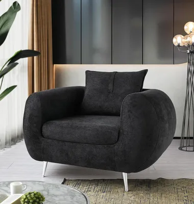 Image de Fauteuil Tissu Relax Fauteuil club une place Fauteuil à oreilles Noir