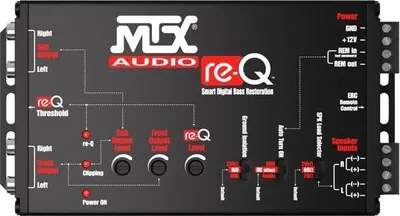 Image de Processeur Audio Haut-Niveau vers RCA MTX AUDIO, Restauration Grave, Sortie Remote, Réglages Masse/Impédance