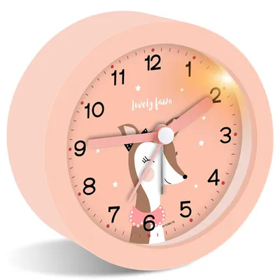 Analoger Wecker, leise, mit Schlummerfunktion und Nachtlicht, rosa